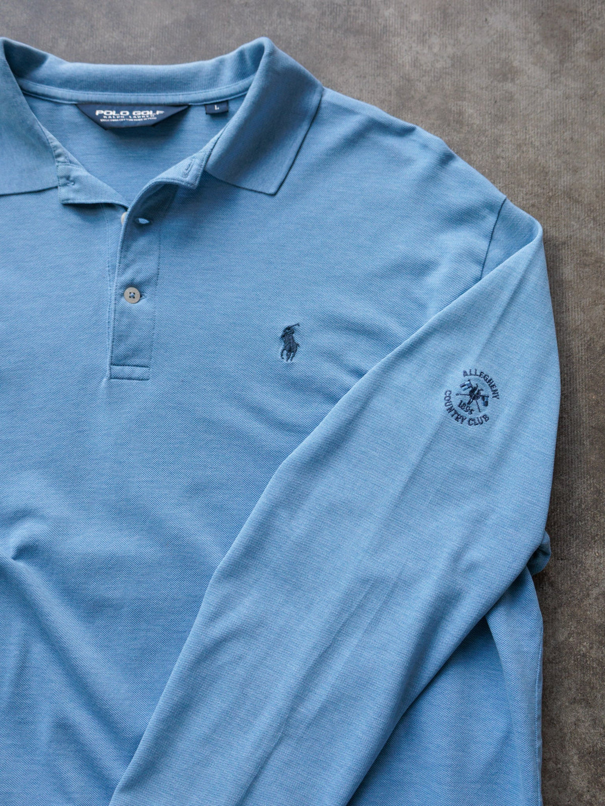Vintage 00s Blue Polo Golf Ralph Lauren Long Sleeve Polo Shirt (L)