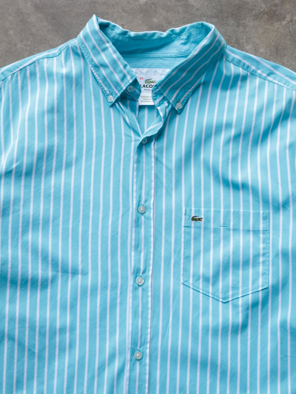 Blue Striped Lacoste Shirt (XL)