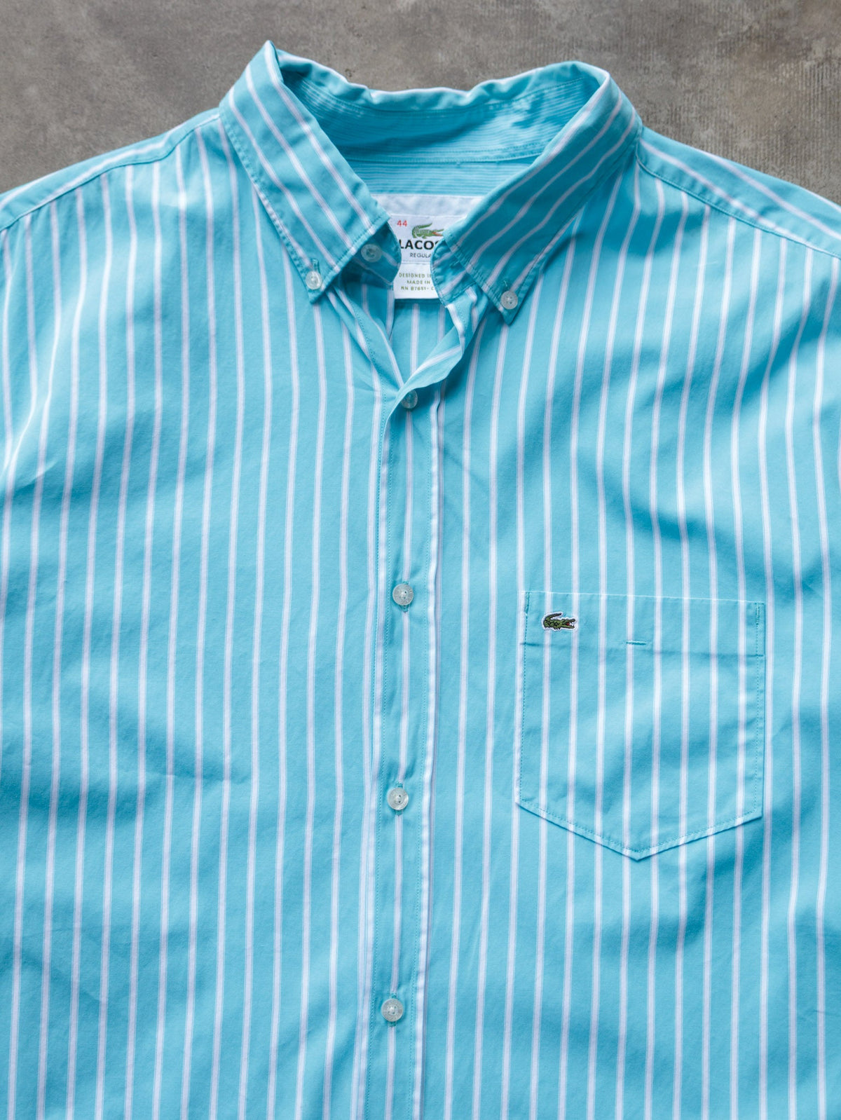 Blue Striped Lacoste Shirt (XL)