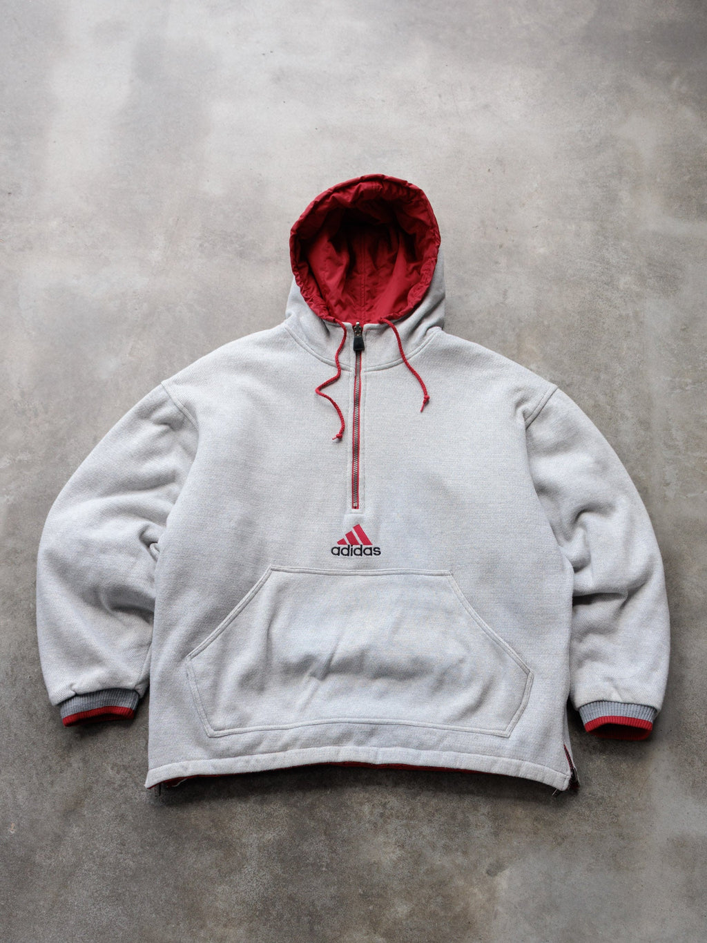 Vintage 00s Red & Grey Adidas Reversible Puffer Jacket (M)