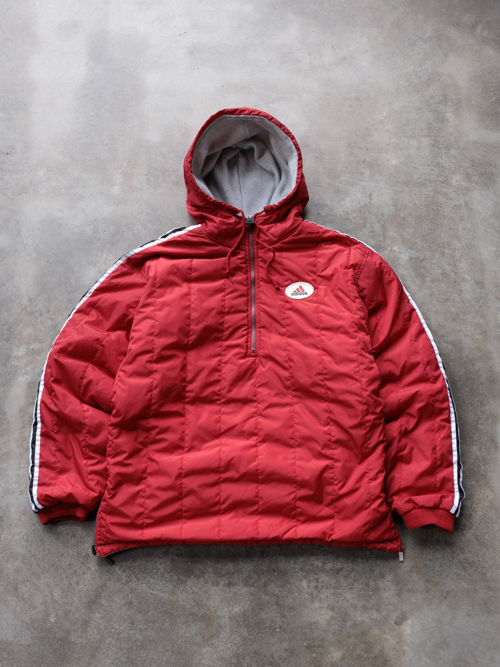 Vintage 00s Red & Grey Adidas Reversible Puffer Jacket (M)