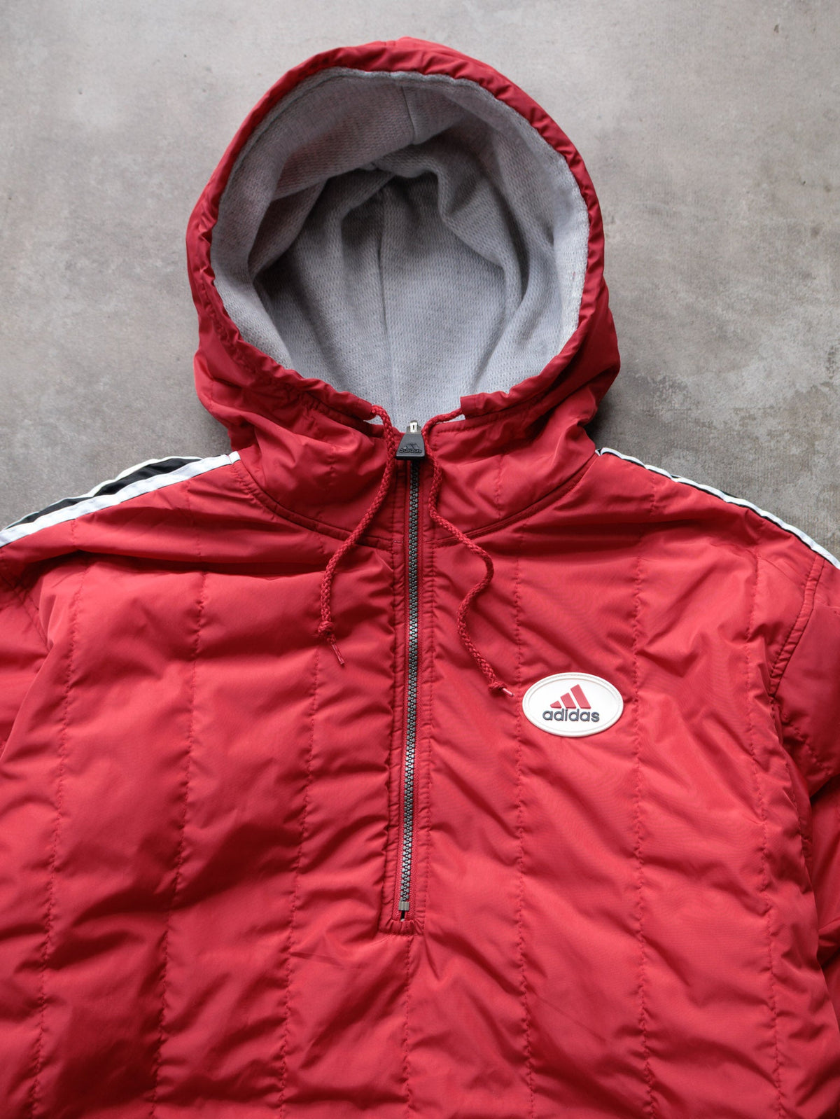 Vintage 00s Red & Grey Adidas Reversible Puffer Jacket (M)