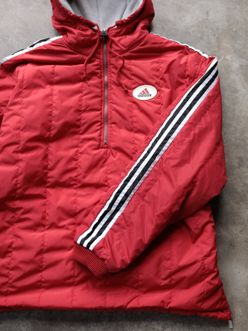 Vintage 00s Red & Grey Adidas Reversible Puffer Jacket (M)