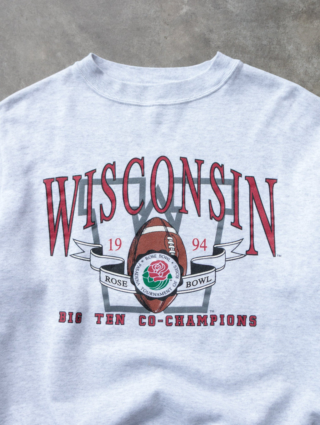 Vintage 1994 Grey Wisconsin Badgers Rose Bowl Sweatshirt (L)