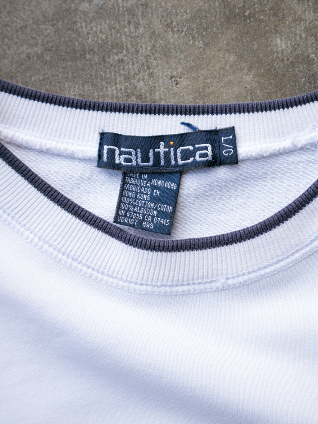 Vintage 90s White Nautica J-Class Racing Sweatshirt (L)