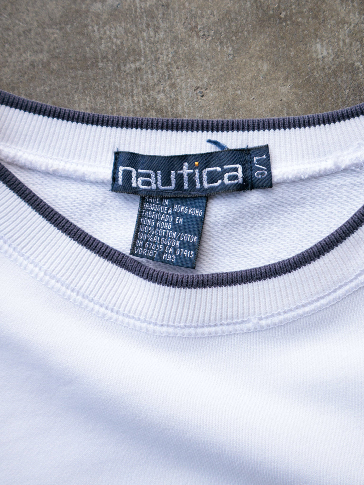 Vintage 90s White Nautica J-Class Racing Sweatshirt (L)