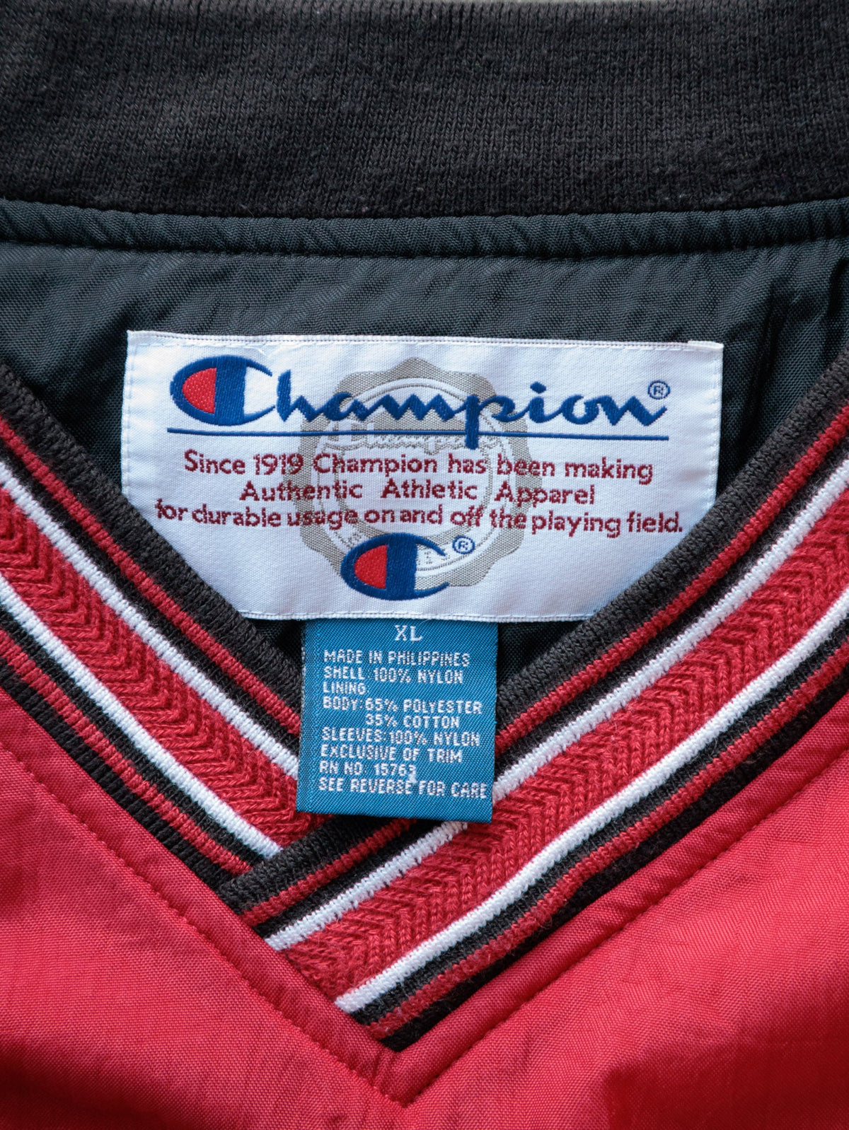 Vintage 90s Red Champion V-Neck Windbreaker (XL)