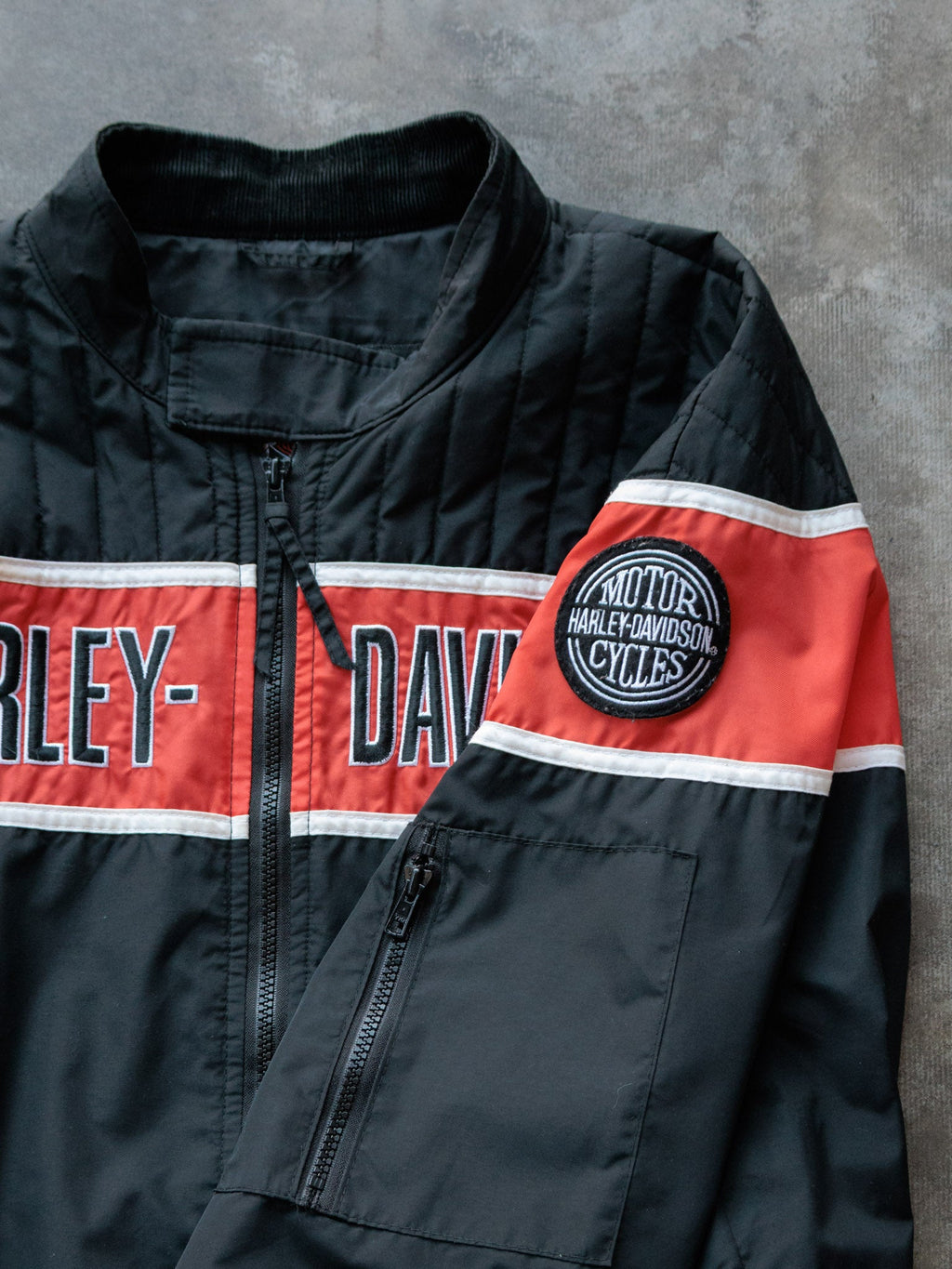 Vintage 90s Black Harley-Davidson Racing Jacket (XL)