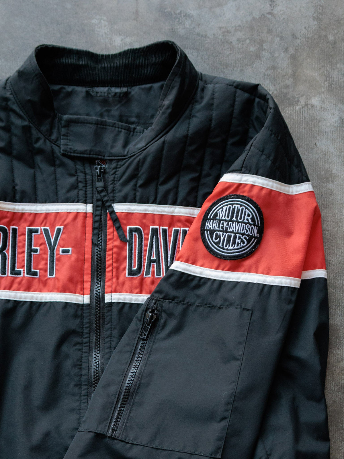 Vintage 90s Black Harley-Davidson Racing Jacket (XL)