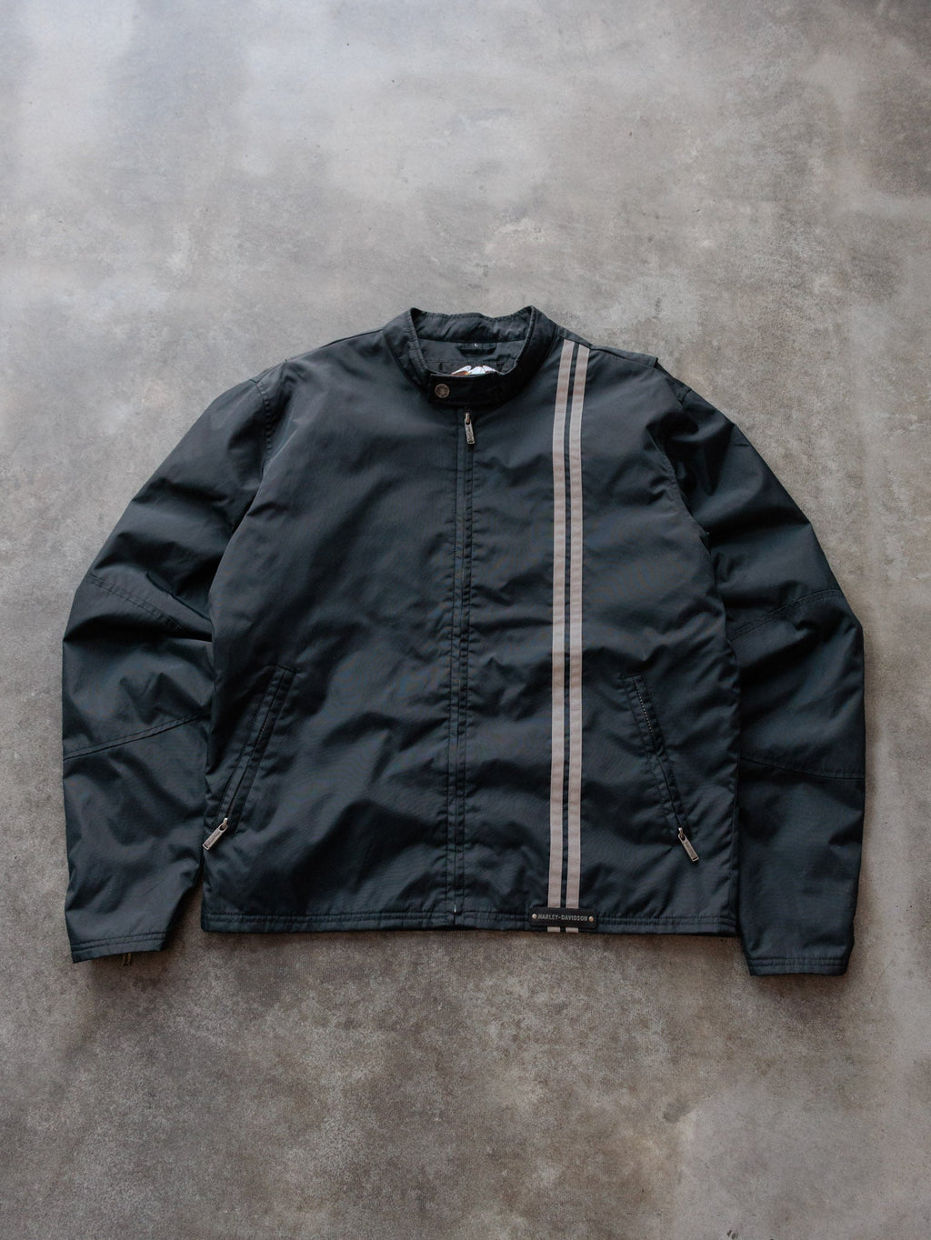 Vintage Black Harley-Davidson Cafe Racer Jacket (L)