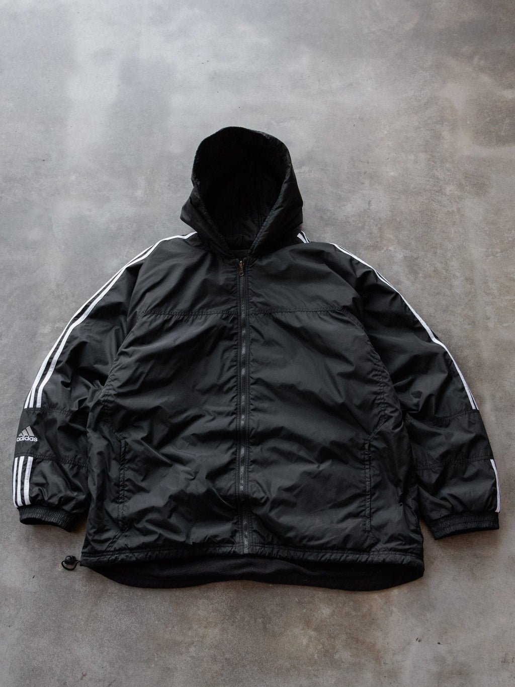 Vintage 00s Black Adidas Fleece Jacket (2XL)
