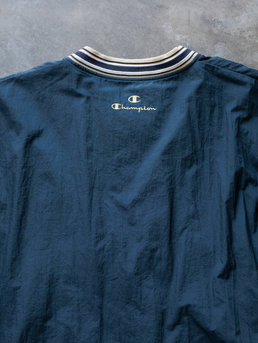 Vintage 90s Navy Champion Pittsburgh Panthers V-Neck Windbreaker (XL)