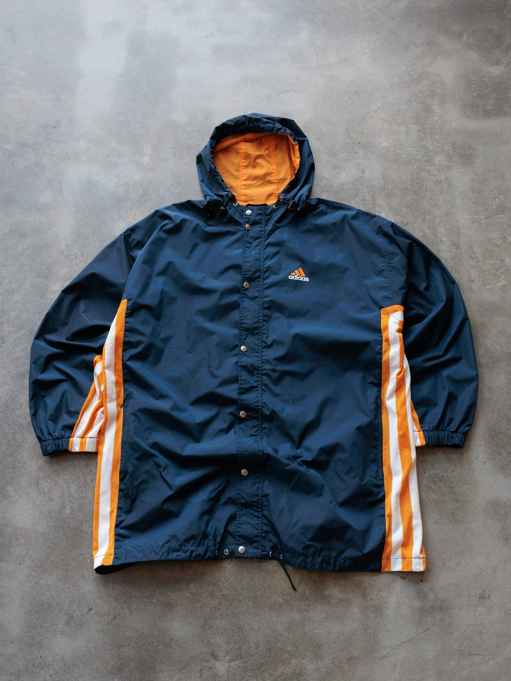 Vintage 90s Navy Adidas Windbreaker (2XL)