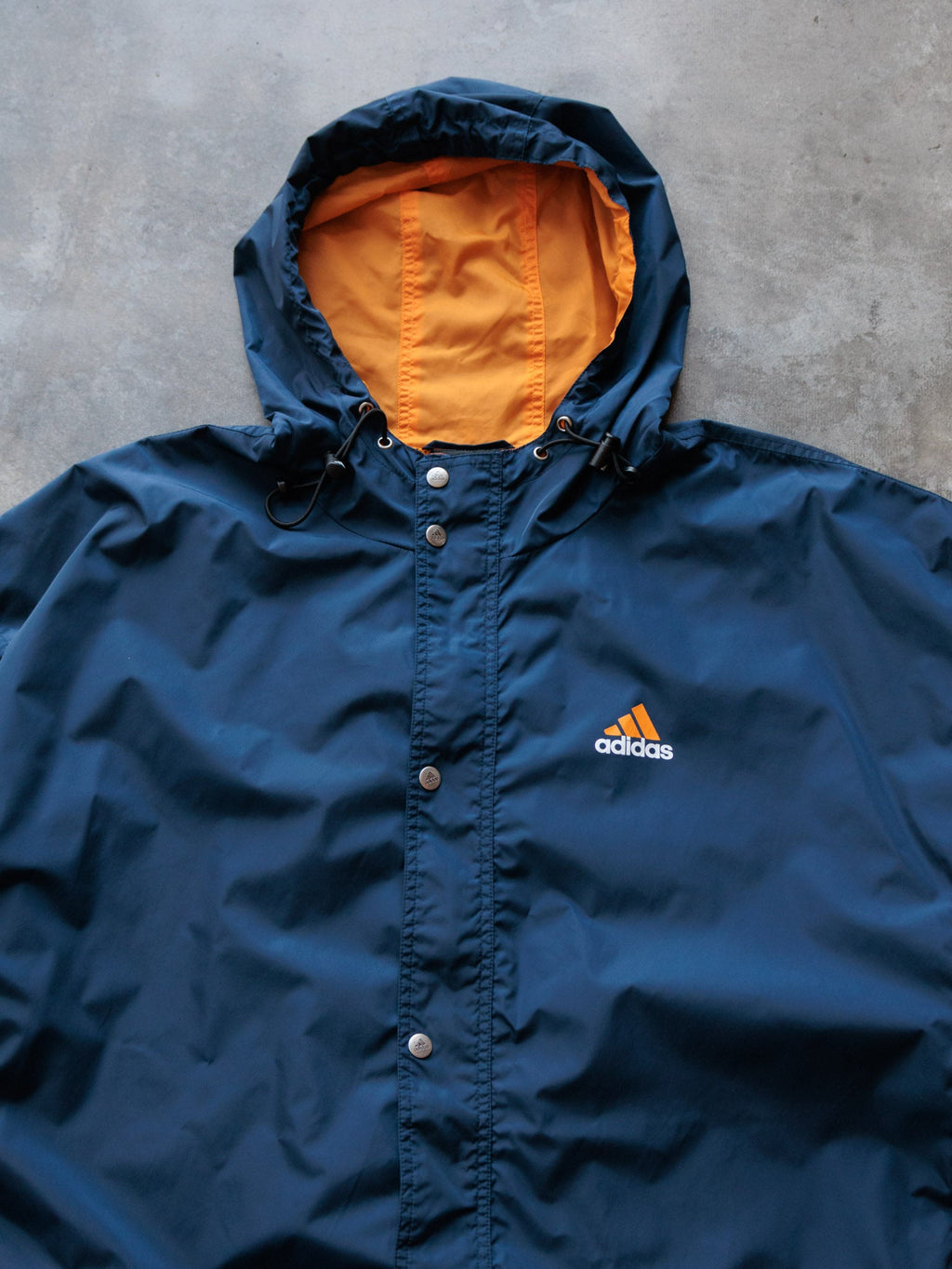 Vintage 90s Navy Adidas Windbreaker (2XL)