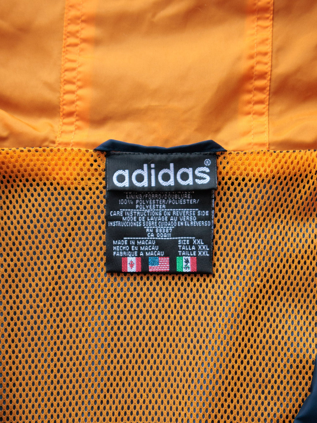 Vintage 90s Navy Adidas Windbreaker (2XL)
