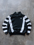 Vintage 90s Black Adidas Colourblock Quarter Zip (S)