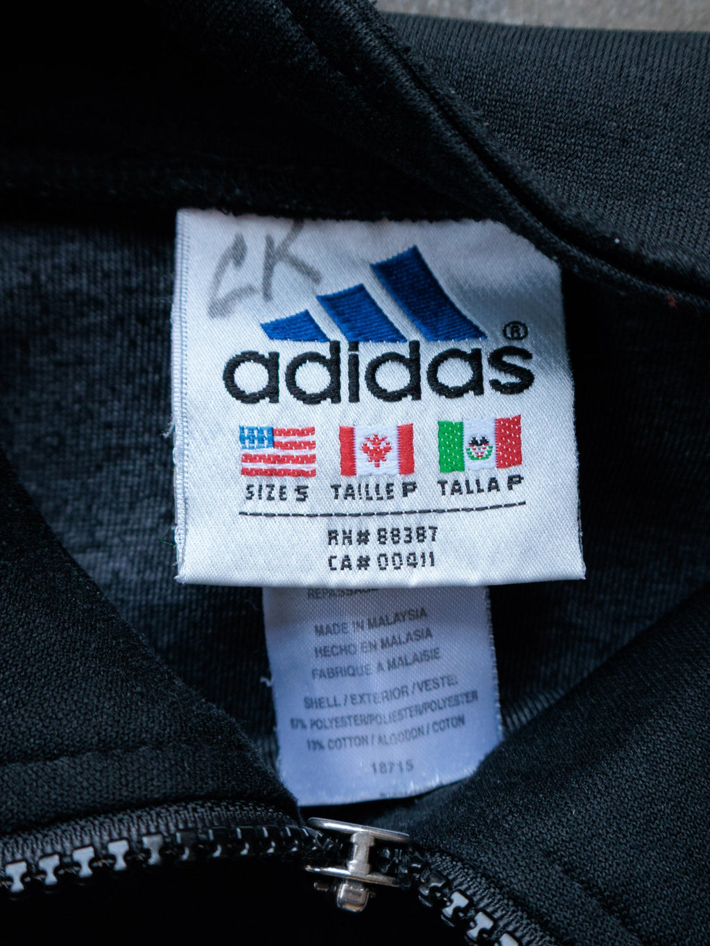 Vintage 90s Black Adidas Colourblock Quarter Zip (S)