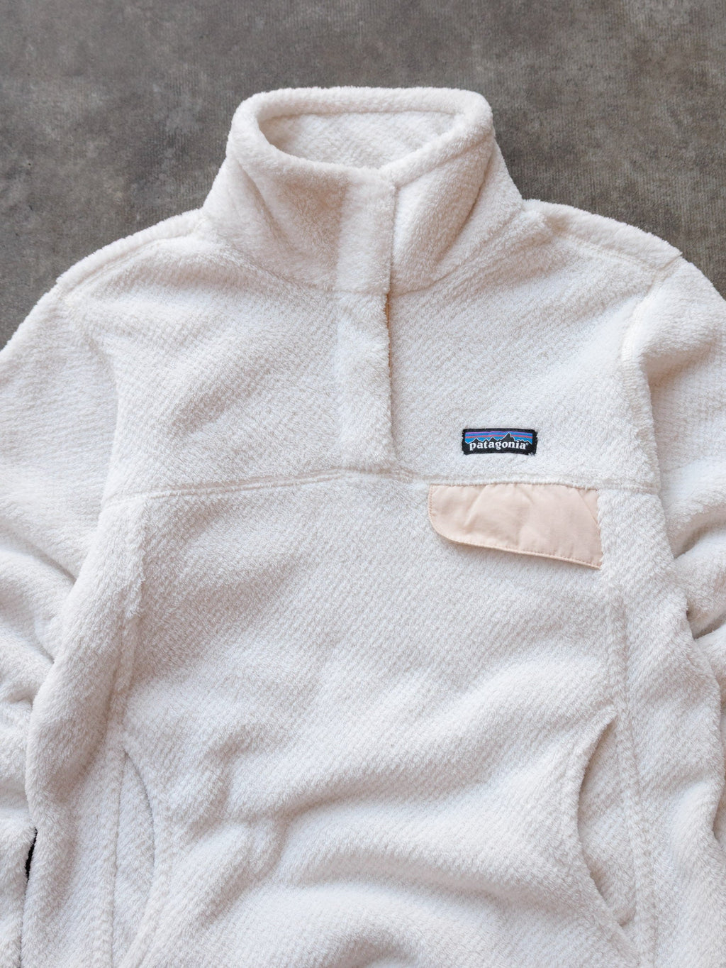 Vintage White Patagonia Re-Tool Snap-T Pullover (S)