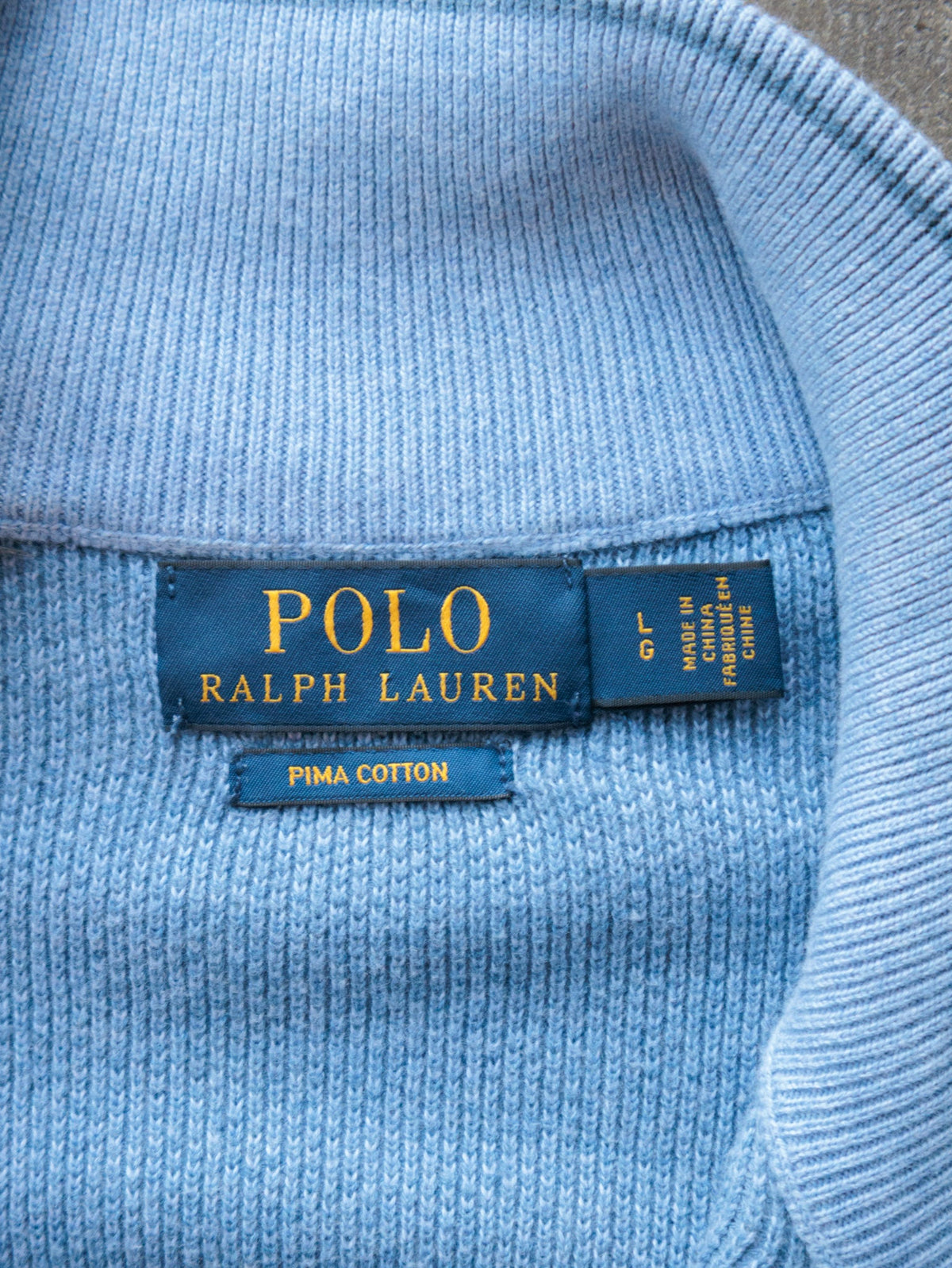 Blue Polo Ralph Lauren Knit Quarter Zip (L)