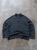 Dark Grey Herringbone Polo Ralph Lauren Quarter Zip Knit (XL)