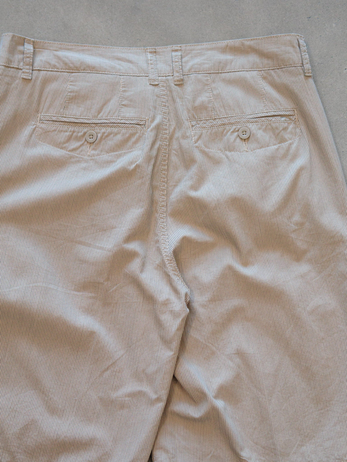 Vintage 00s Beige Striped Gotcha Shorts (W32)