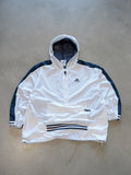 Vintage 00s White Adidas Hooded Pullover Windbreaker (XL)