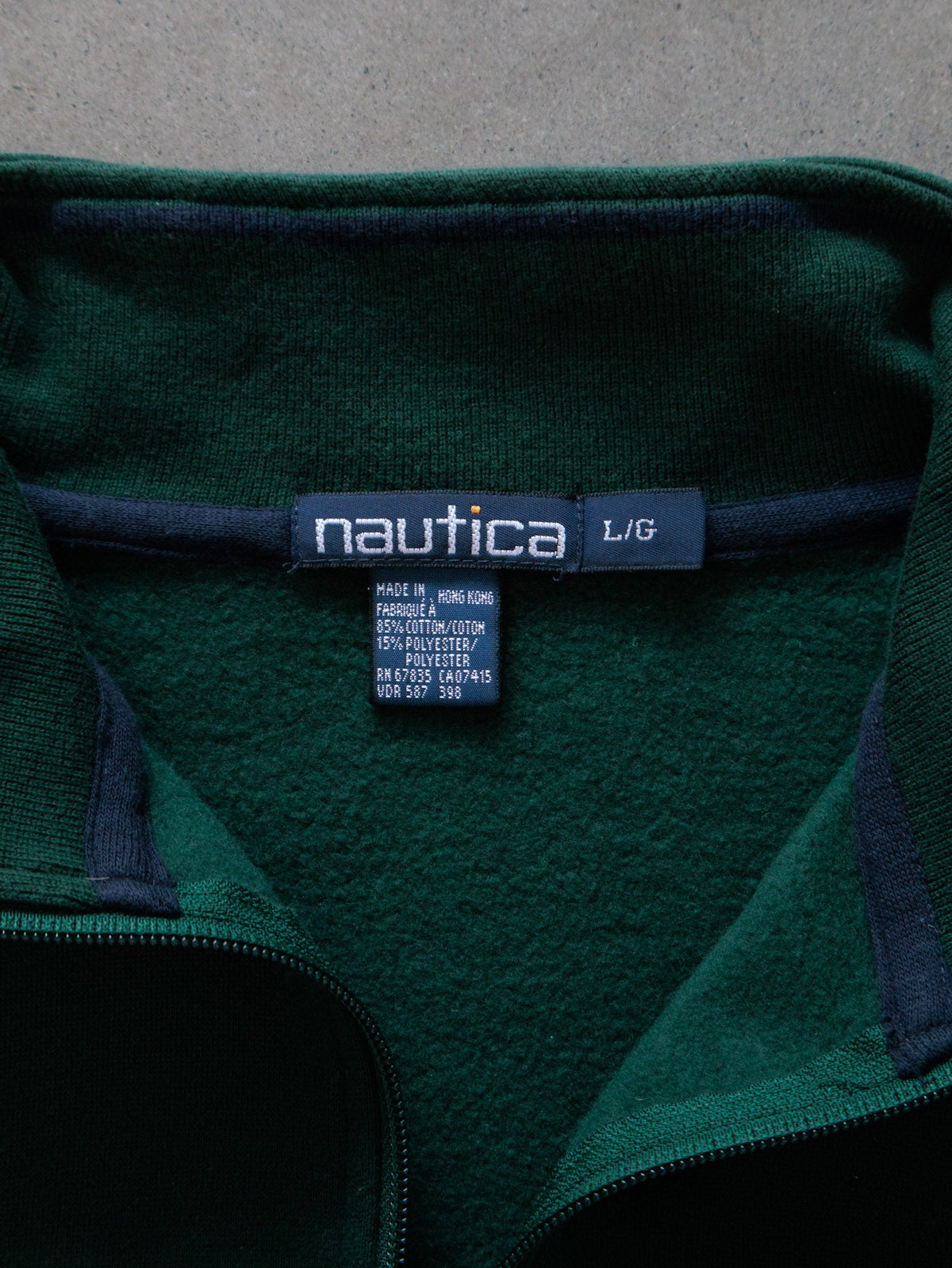 Vintage 90s Green Nautica Fleece Quarter Zip (L)