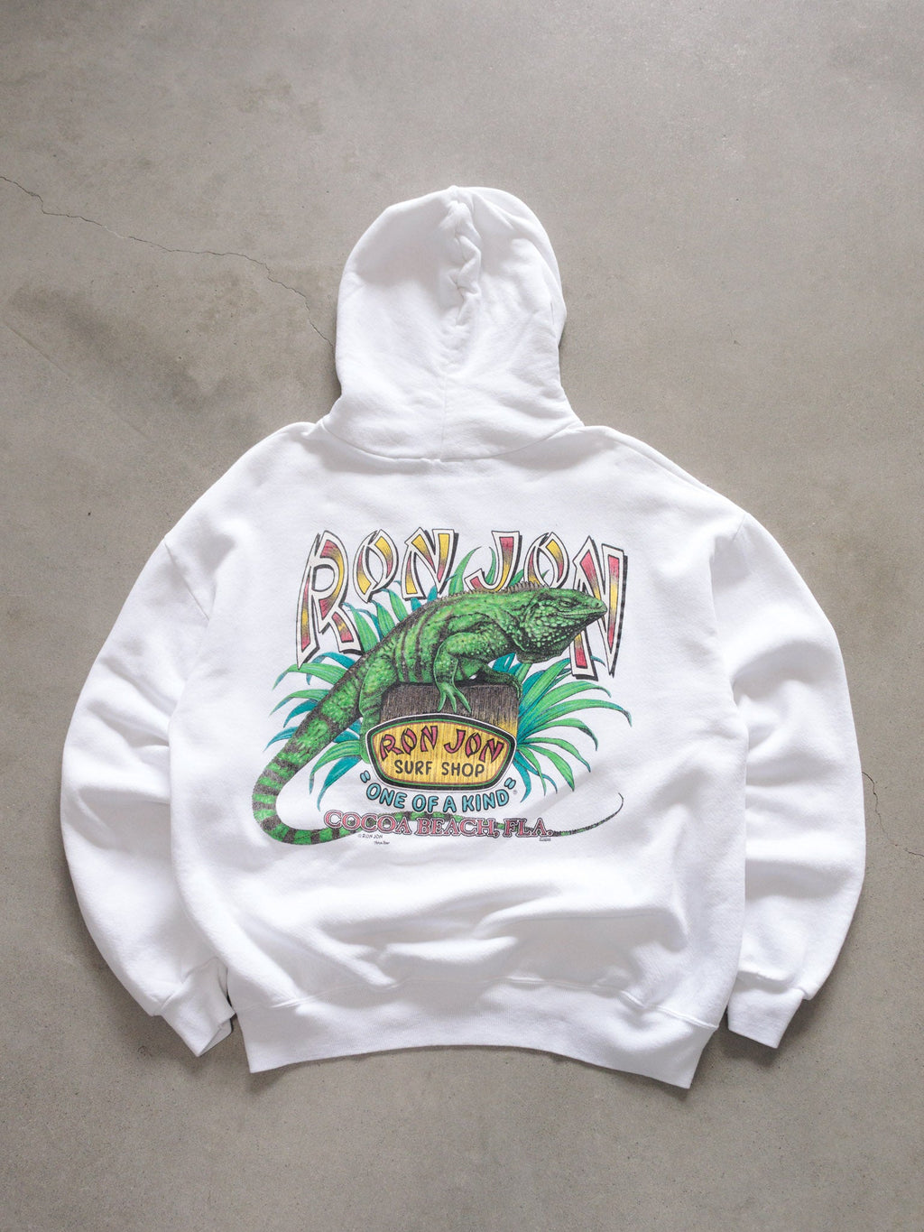 Vintage Ron Jon Surf Shop Cocoa Beach Iguana Hoodie (XL)