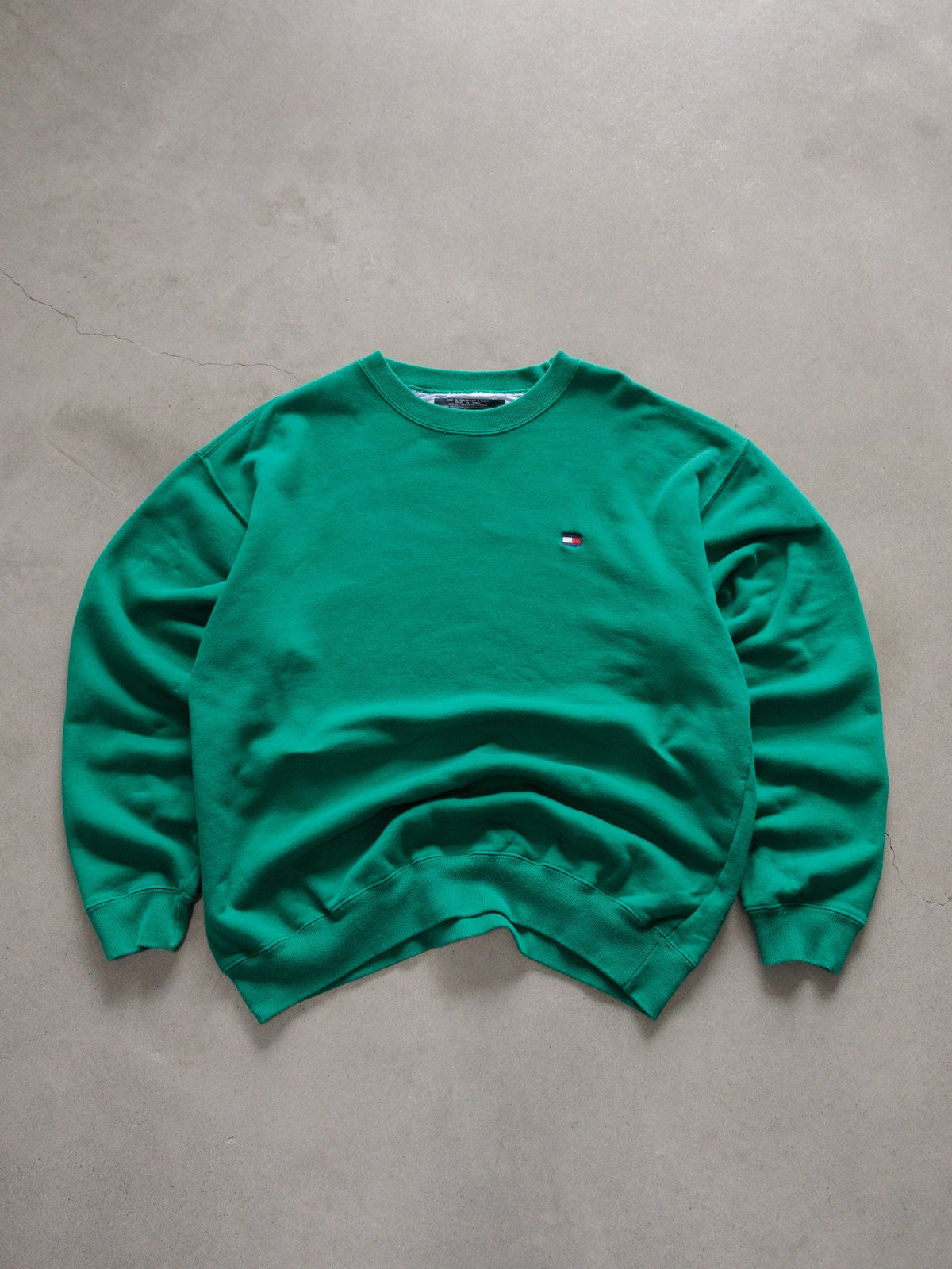 Vintage 90s Green Tommy Hilfiger Sweatshirt (L)