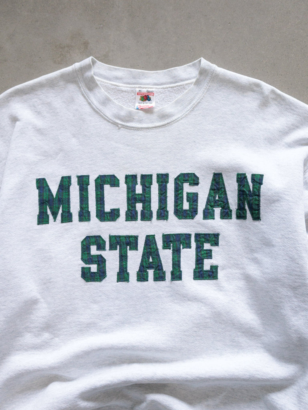 Vintage 90s Grey Michigan State Spartans Sweatshirt (XL)