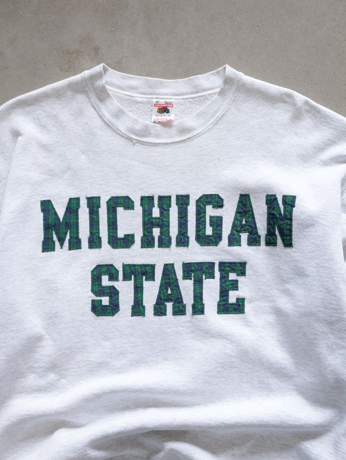 Vintage 90s Grey Michigan State Spartans Sweatshirt (XL)