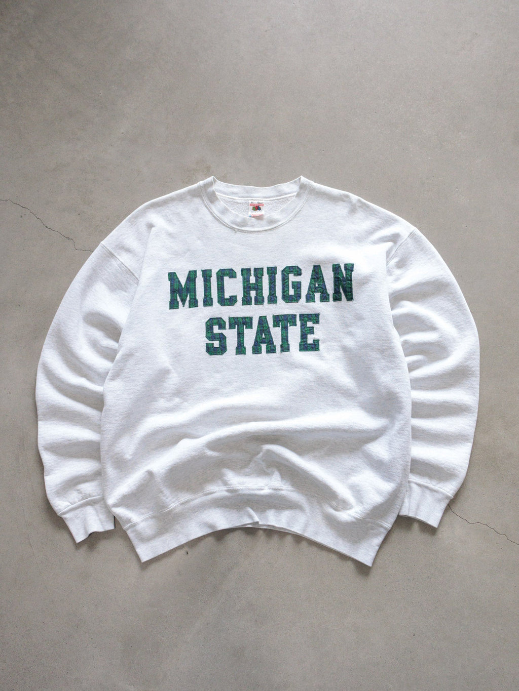 Vintage 90s Grey Michigan State Spartans Sweatshirt (XL)