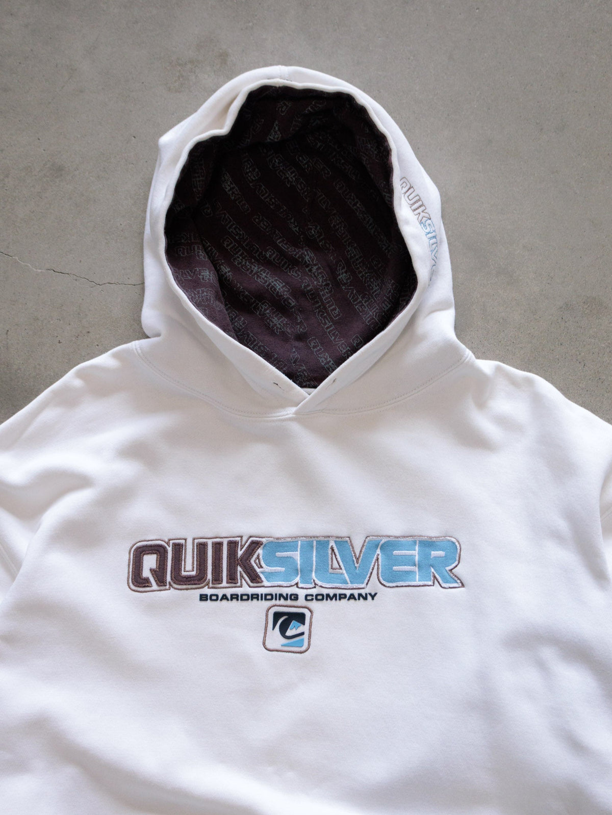 Vintage 00s White Quiksilver Hoodie (L)