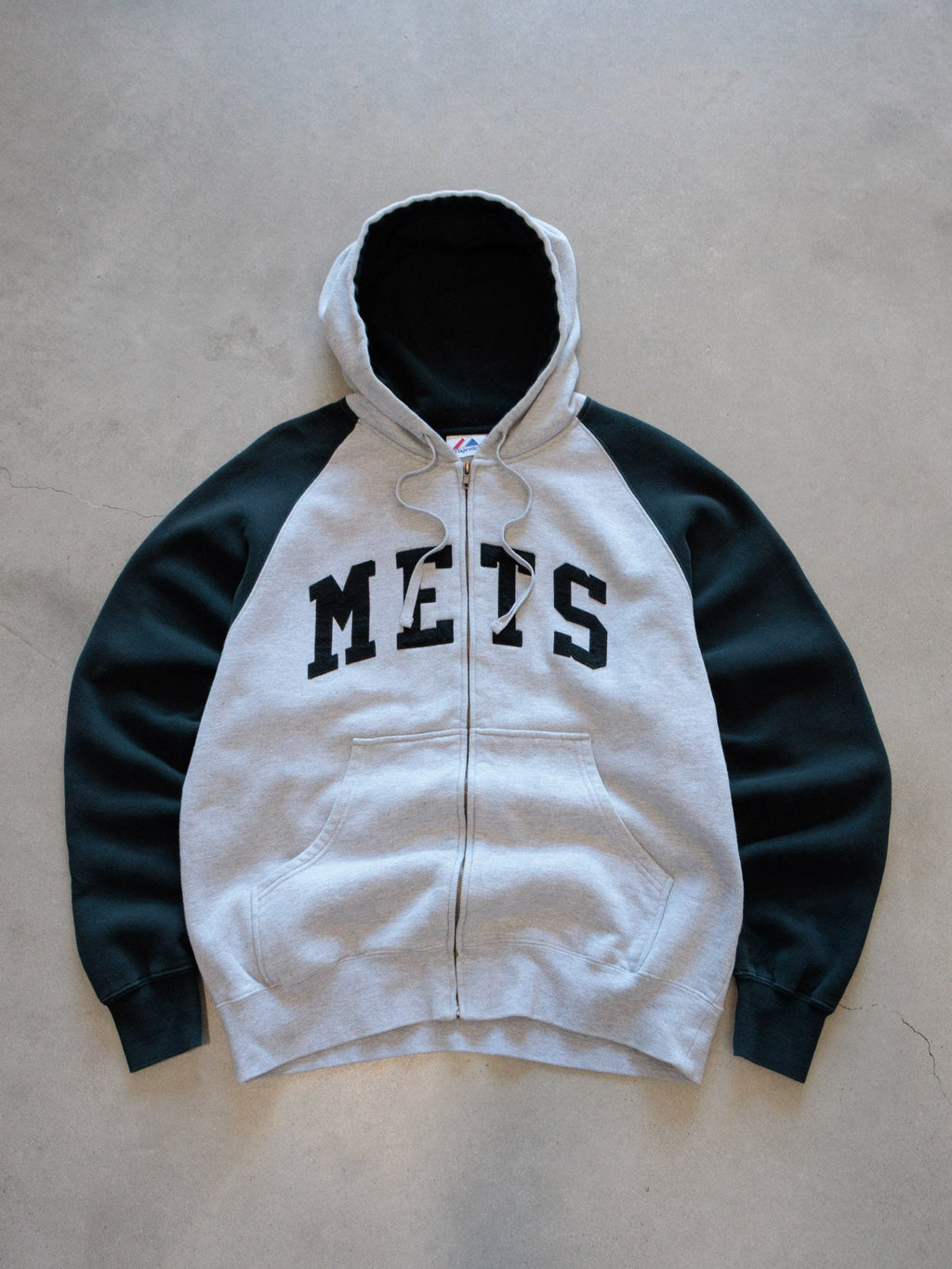 Vintage Grey New York Mets Full Zip Hoodie (L)