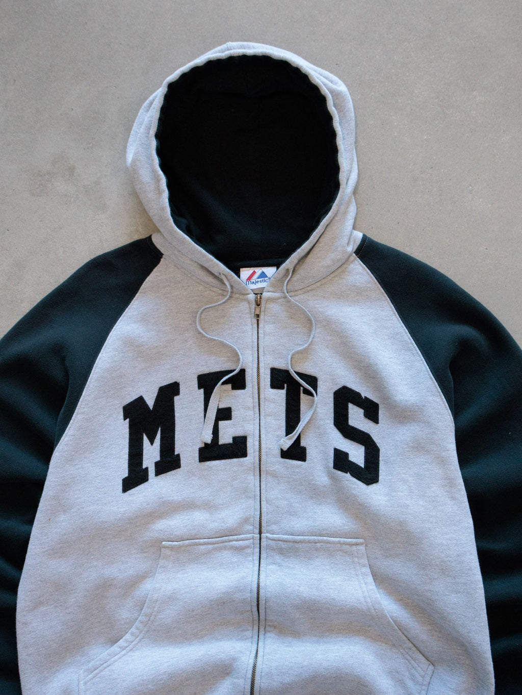 Vintage Grey New York Mets Full Zip Hoodie (L)