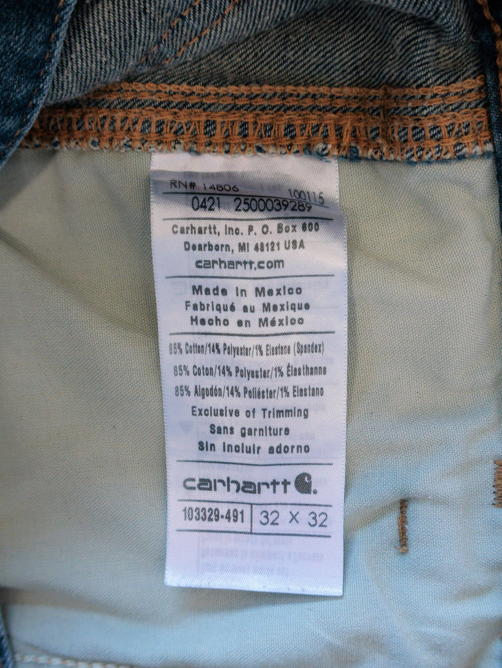 Blue Carhartt Double Knee Carpenter Jeans (W32)