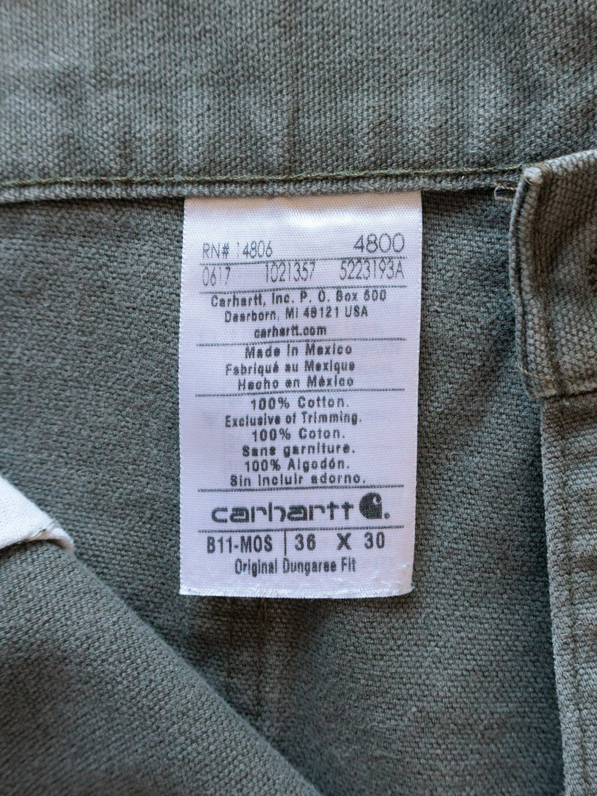 Green Carhartt Carpenter Pants (W36)