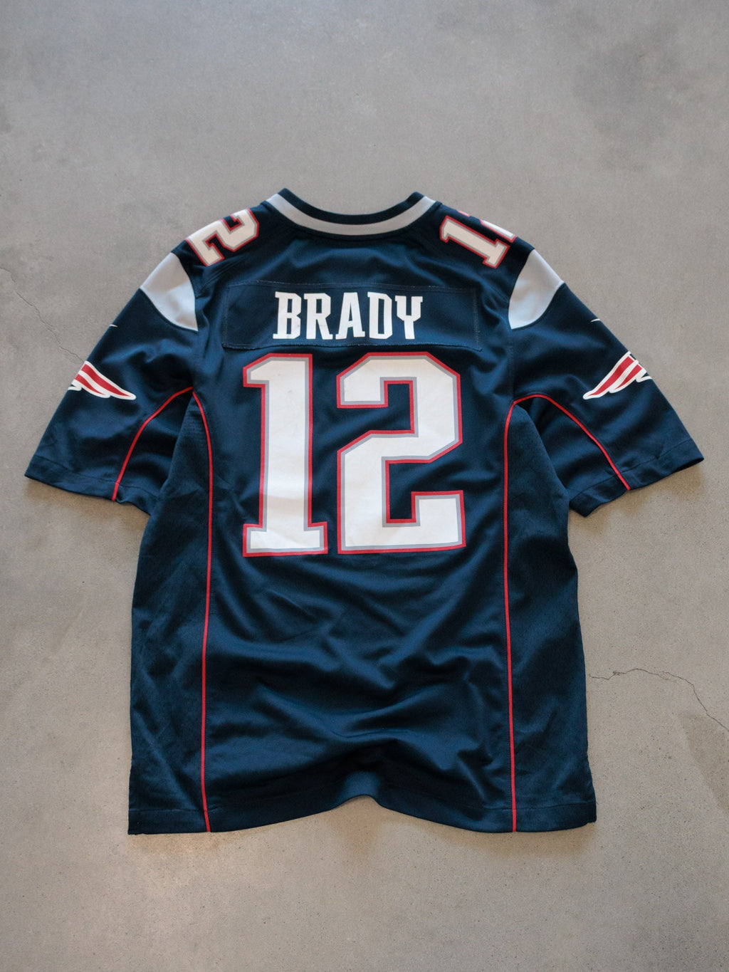Vintage Navy Nike New England Patriots Brady Jersey (S)