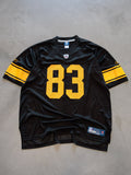 Vintage 00s Black Reebok Pittsburgh Steelers Miller Jersey (2XL)