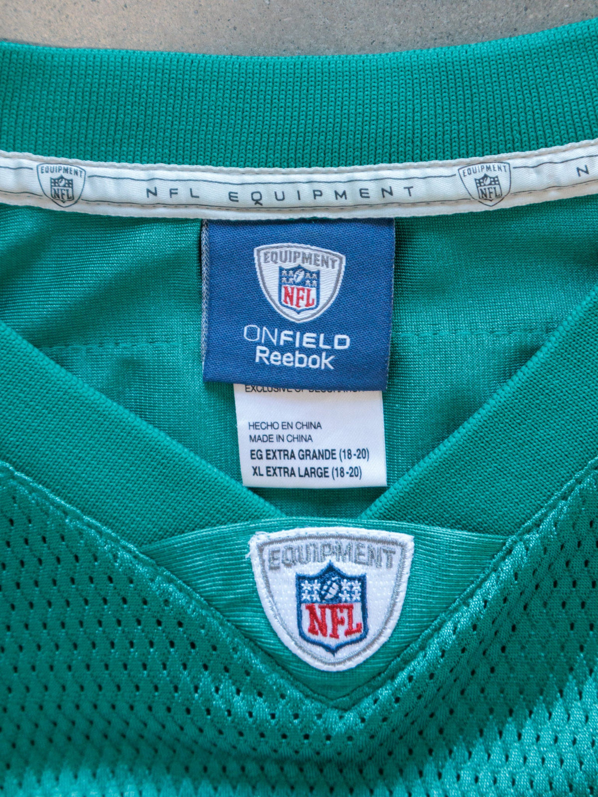 Vintage 00s Green Reebok Miami Dolphins Brown Jersey (18-20Y)
