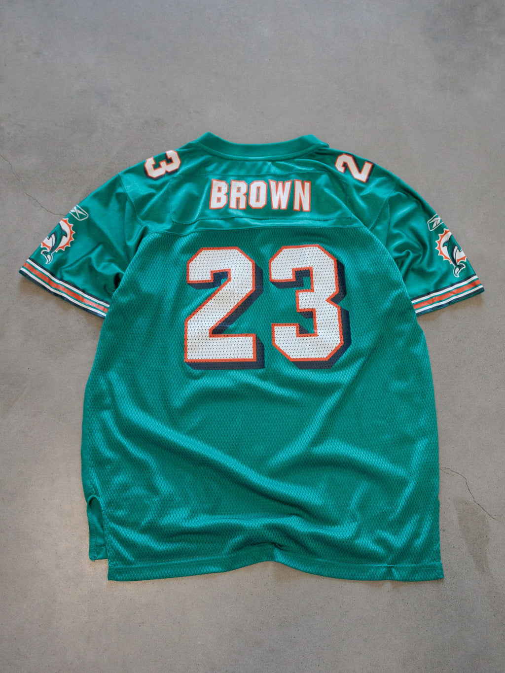 Vintage 00s Green Reebok Miami Dolphins Brown Jersey (18-20Y)