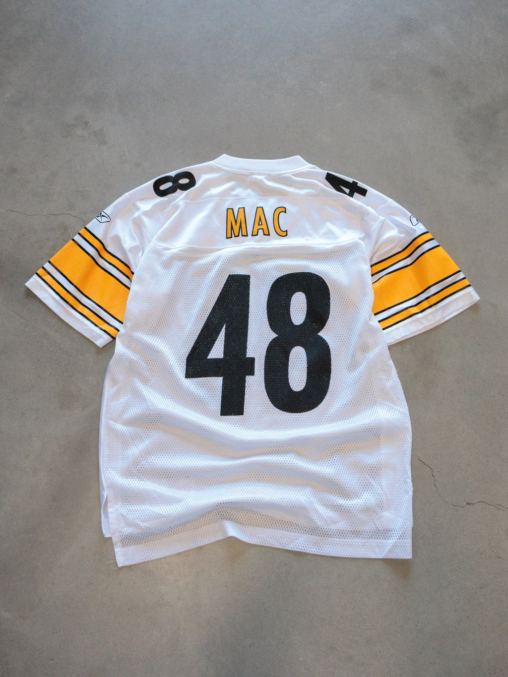 Vintage 00s White Reebok Pittsburgh Steelers Mac Jersey (M)