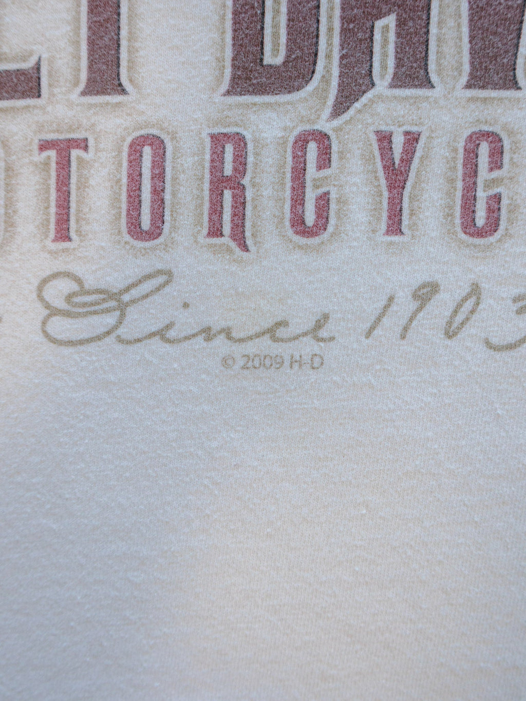 Vintage 2009 Cream Harley-Davidson Long Sleeve Tee (S)
