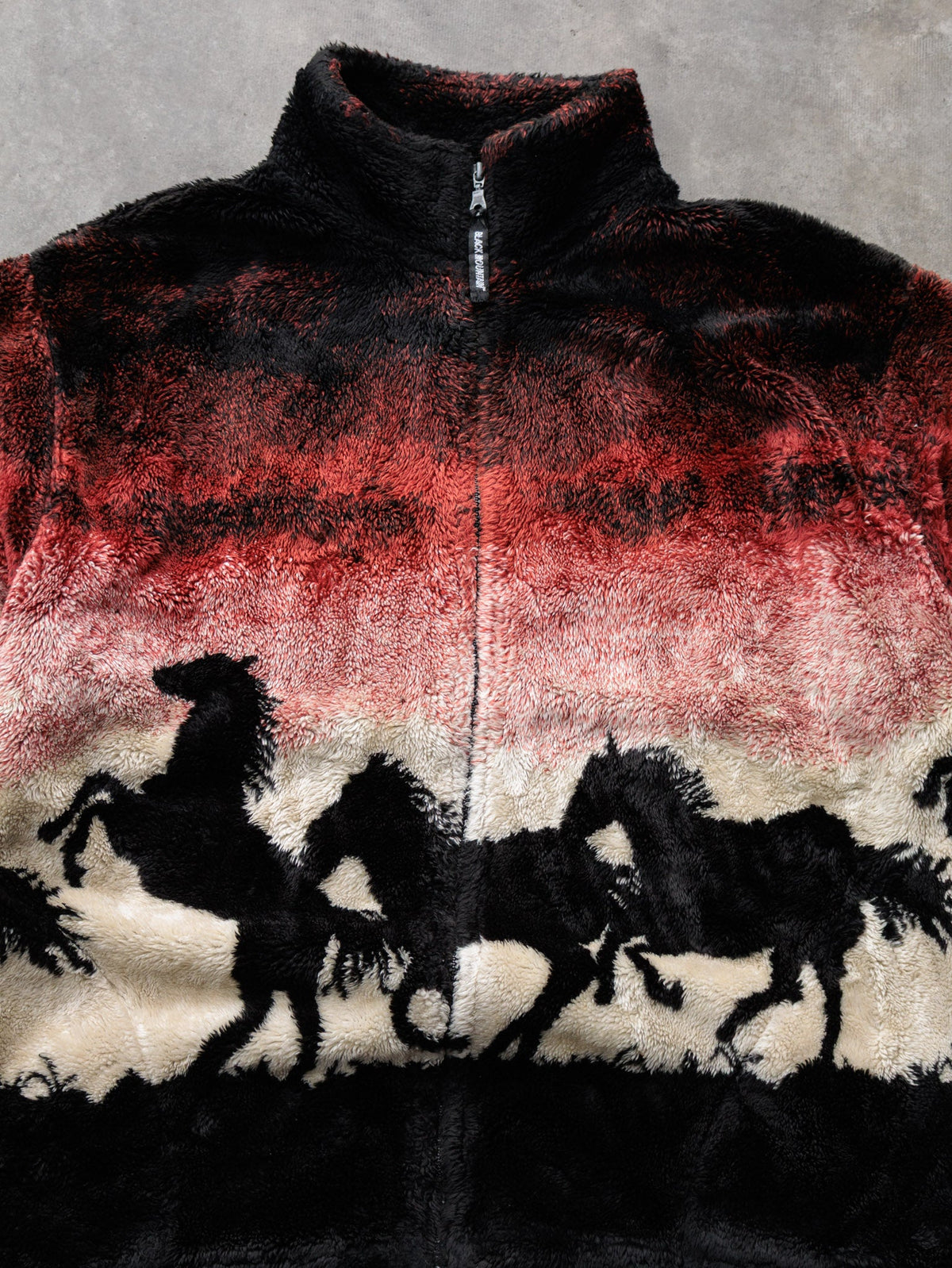 Vintage Multicolor Horses Sherpa Jacket (L)