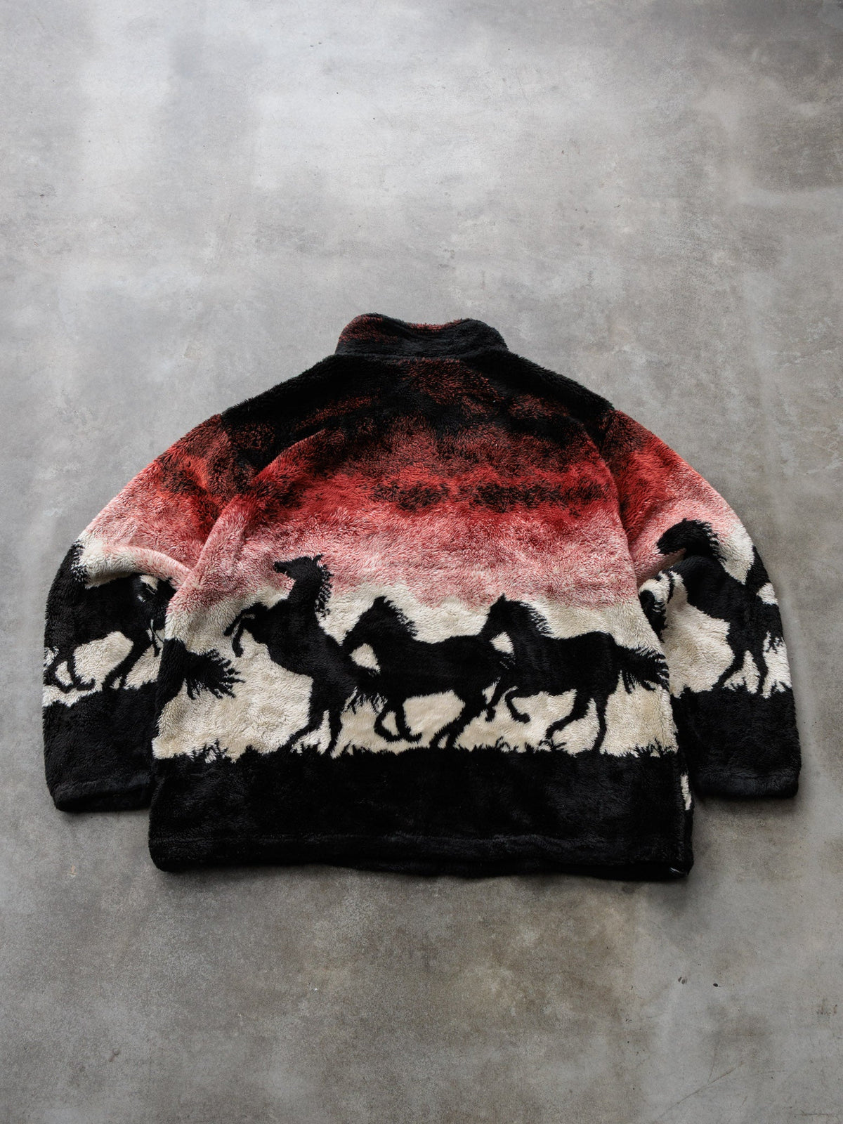 Vintage Multicolor Horses Sherpa Jacket (L)