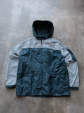 Vintage 00s Navy & Grey Tommy Jeans Colourblock Windbreaker (L)