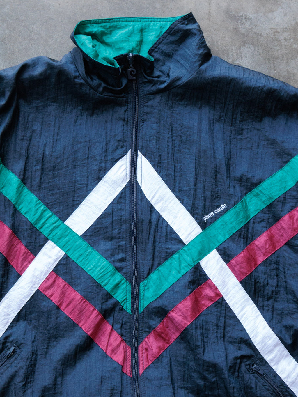 Vintage 90s Navy Pierre Cardin Colourblock Jacket (XL)