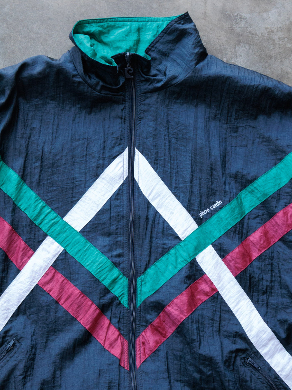 Vintage 90s Navy Pierre Cardin Colourblock Jacket (XL)