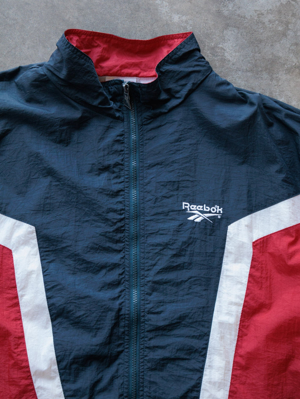 Vintage 90s Navy Reebok Colourblock Jacket (XL)