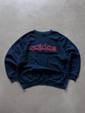 Vintage 90s Navy Adidas Spell Out Sweatshirt (XL)